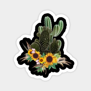 Succulents plants and sunflowers Magnet