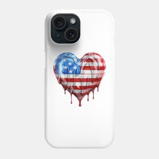 American Flag Dripping Heart #1 Phone Case