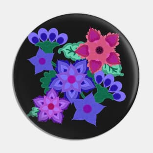 Floral Applique Felt Motif Pin