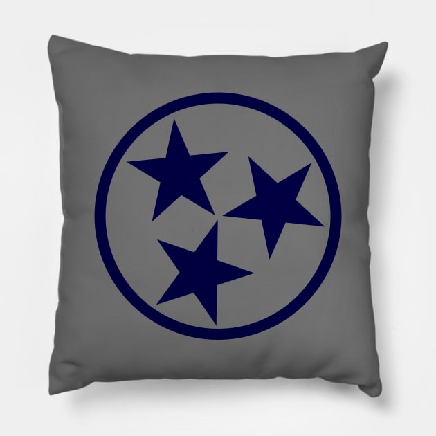 Tennessee State Flag Dark Navy Pillow by ilrokery