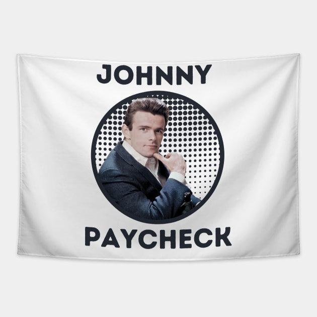 johnny paycheck || light green Tapestry by claudia awes