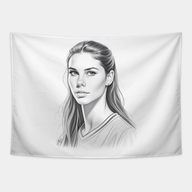 Alex morgan sketch Tapestry by  art white