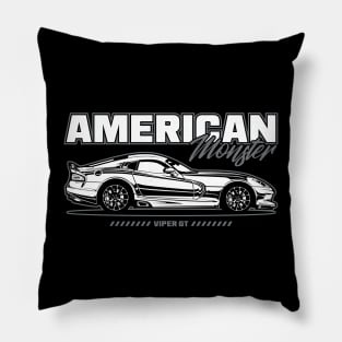 Dodge Viper GT (White Print) Pillow