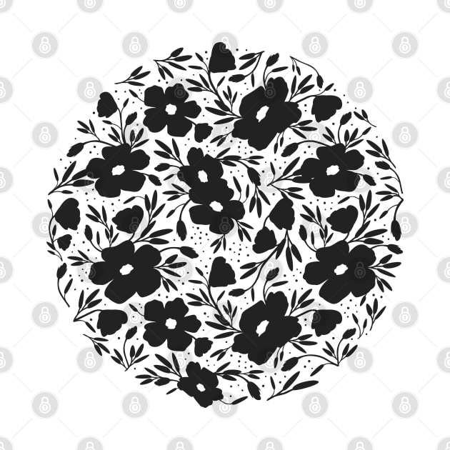 Black and white floral pattern by lents