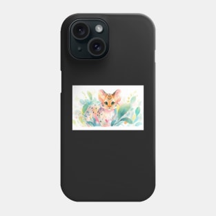 Whimsical Jungle Cat Watercolor Illustration Phone Case