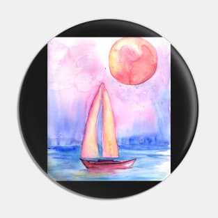Red Moon Sail Pin
