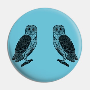 Barn Owls in Love - cute bird lovers design Pin