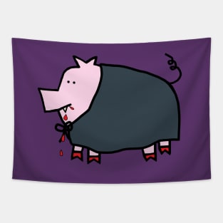 Halloween Horror Vampire Pig Tapestry