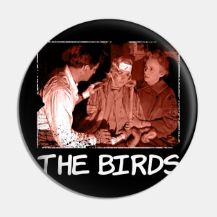 Hitchcock's Feathered Frenzy The Birds Movie Poster Tee Pin