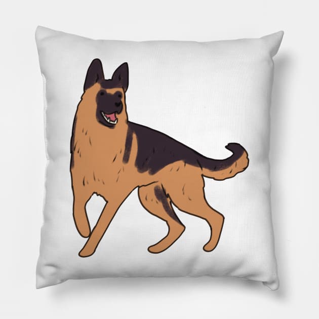 german shepherd drawing Pillow by Mayarart