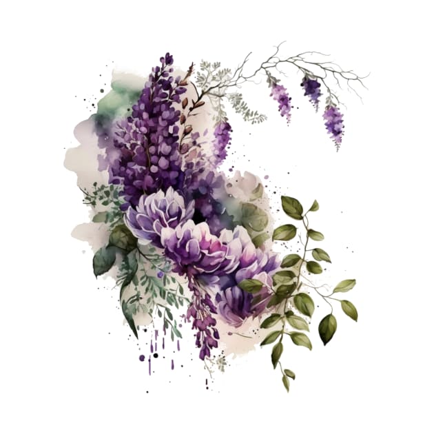 Delicate Purple and Cream Bouquet by bztees3@gmail.com