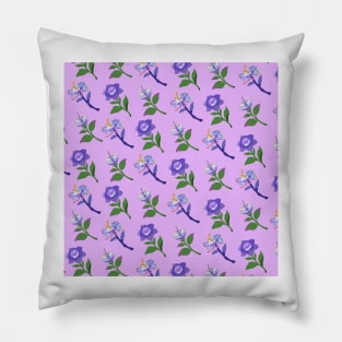 Sumeru Flowers Print (Purple) Pillow