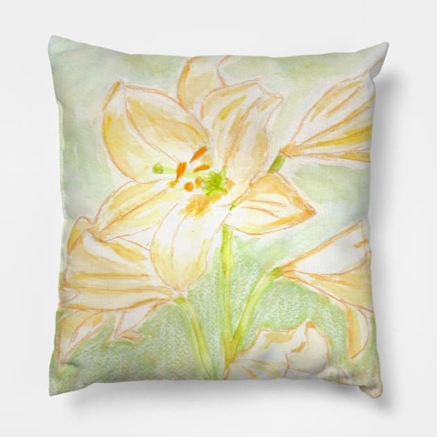 Lilies Pillow by Ezhael