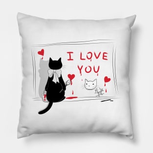 Cat Love Paint Pillow