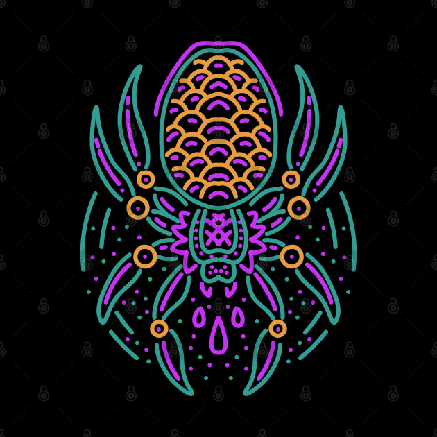 spider neon tattoo style by donipacoceng