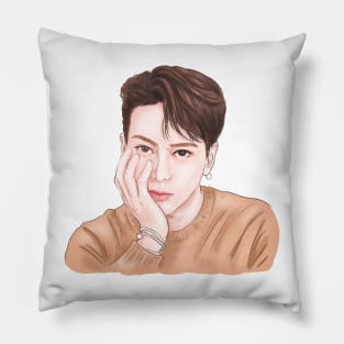 "Gaze of a King" - Digital Fanart of Jackson Wang from GOT7 with a powerful gaze Pillow