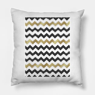 CHEVRON BLACK / GOLD Pillow