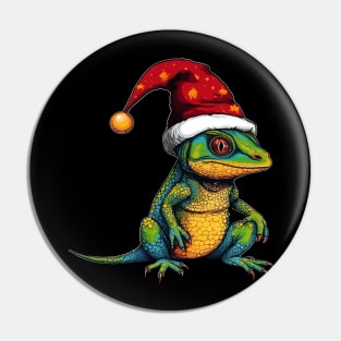 Gecko Christmas Pin