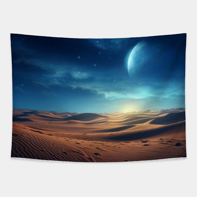 Desert Sand Land Serene Landscape Tapestry by Cubebox