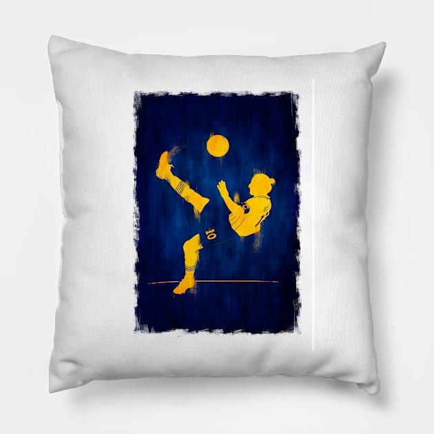 Zlatan Ibrahimovic - Sweden Football Artwork Pillow by barrymasterson