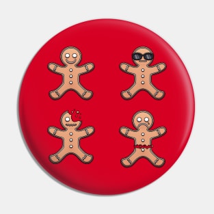 Funny Gingerbread Man Cartoon Sticker Pack Pin