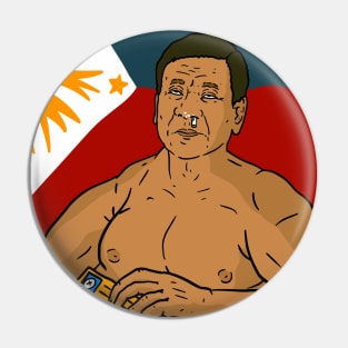 duterte doing coke, a Filipino satirical cartoon. Philippines. Pin