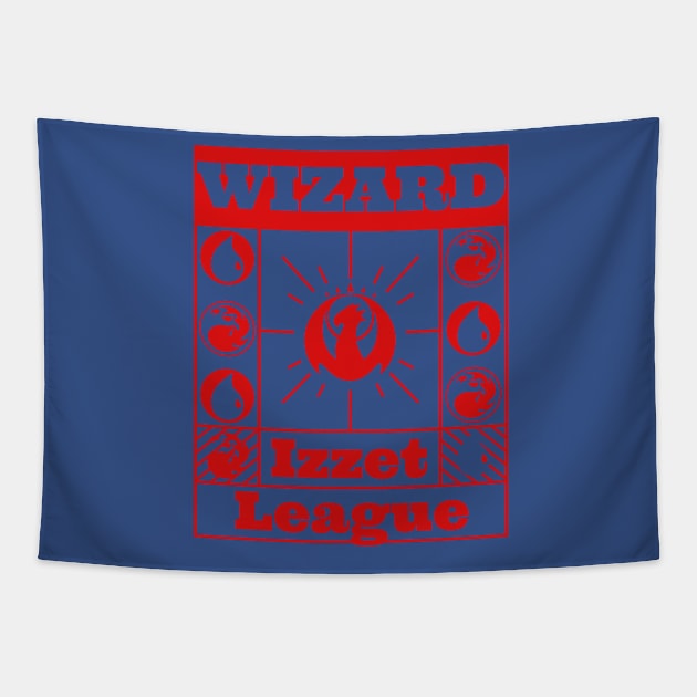 Izzet League | Wizard | MTG Guild Red on Blue Design Tapestry by ChristophZombie