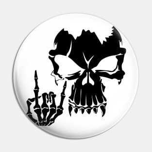 skull and hand signal Pin