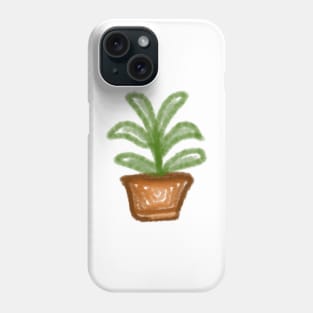 green leaves with pot watercolor design Phone Case