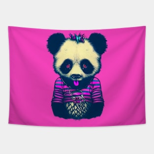 Weird Punk Panda Bear Tapestry