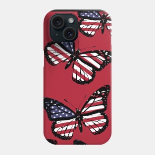 United States Flag Butterfly Seamless Pattern Phone Case