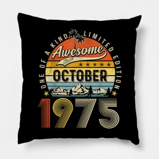 Awesome Since October 1975 Vintage 48th Birthday Pillow