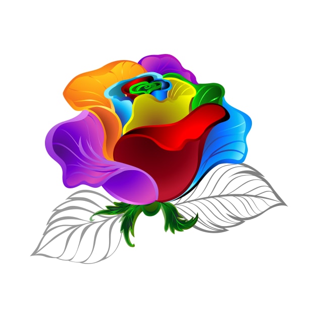 Rainbow rose bud ( Rainbow roses ) by Blackmoon9