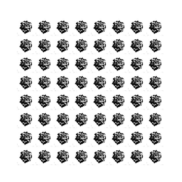 Rose black and white pattern bywhacky by bywhacky