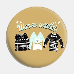 Christmas sweater warm wishes Pin