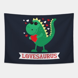 LOVESAURUS Dinosaur Cute Valentines Day Heart Love Tapestry