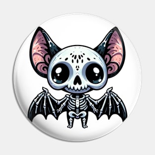 Cute Bat Skeleton Pin