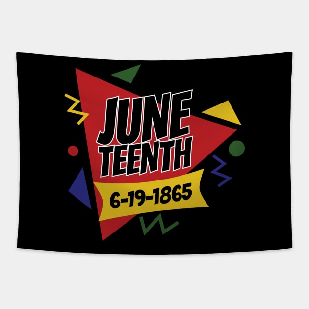 Juneteenth 6-19-1865 Retro Celebration Tapestry by blackartmattersshop