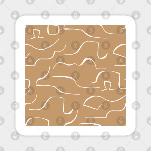 Dark coffee color wavey pattern Magnet by Shineyarts