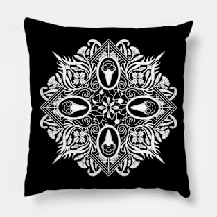 Plague Mask and Herbs in Symmetry - Sunweaver Pillow