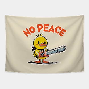 No Peace - duck with a chainsaw Tapestry