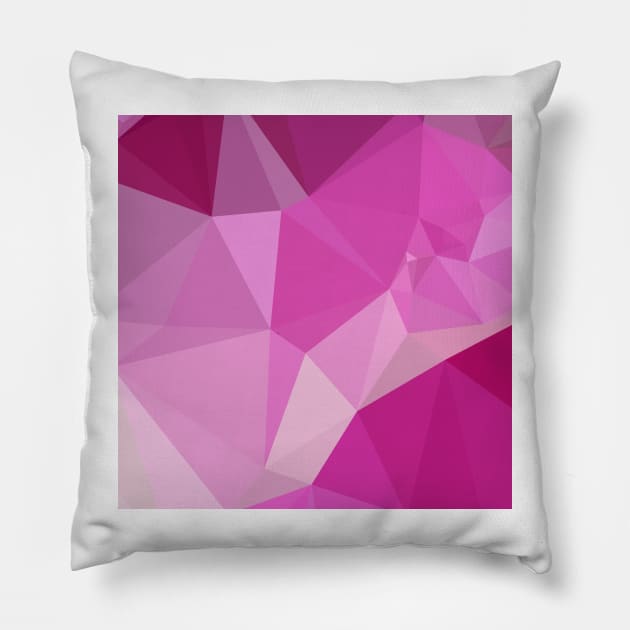 Fashion Fuchsia Pink Abstract Low Polygon Background Pillow by retrovectors