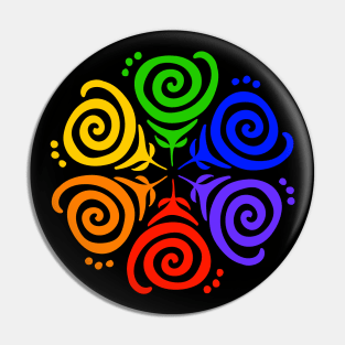 Rainbow Flower Mandala Pin