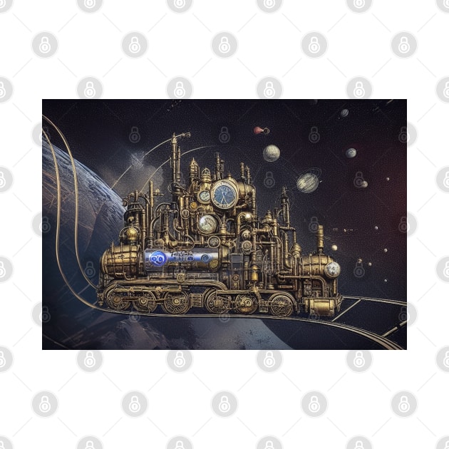 Steampunk Space Train by FelisSimha