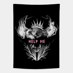 HELP ME !  Koala, Nature, Australia, Nature,  Animal, Wildlife,T-Shirts, Blackandwhite, Tapestry