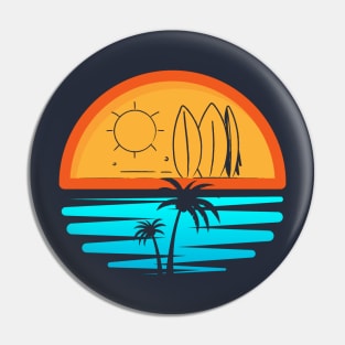 Embracing Summer's Palm, Sun, and Surf Vibe Pin