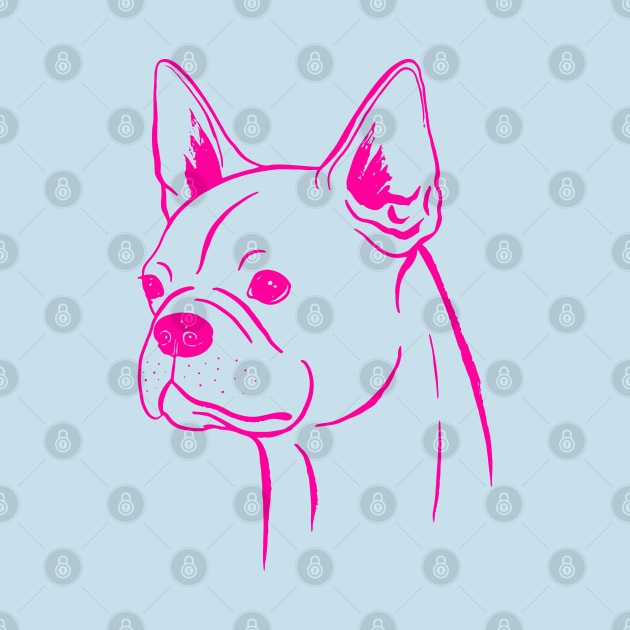 Boston Terrier (Cyan and Magenta) by illucalliart