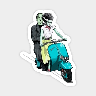 Frankenstein Holiday on scooter Magnet