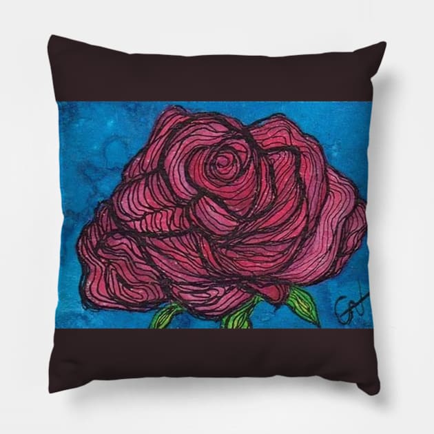 Red Rose Pillow by CAutumnTrapp