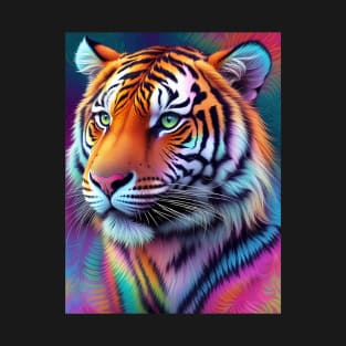 Vibrant Tie Dye Tiger Pattern T-Shirt